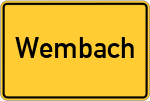 Place name sign Wembach