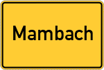 Place name sign Mambach