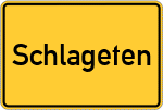 Place name sign Schlageten