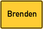 Place name sign Brenden