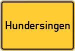 Place name sign Hundersingen
