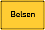 Place name sign Belsen