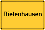 Place name sign Bietenhausen