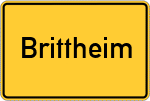 Place name sign Brittheim