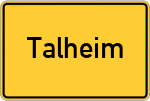 Place name sign Talheim