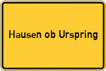 Place name sign Hausen ob Urspring