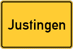 Place name sign Justingen