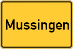 Place name sign Mussingen