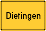 Place name sign Dietingen