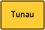 Place name sign Tunau