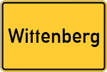 Place name sign Wittenberg
