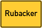 Place name sign Rubacker