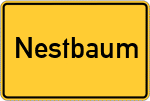 Place name sign Nestbaum