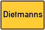 Place name sign Dietmanns