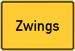 Place name sign Zwings