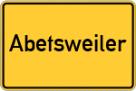 Place name sign Abetsweiler
