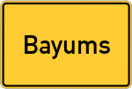Place name sign Bayums