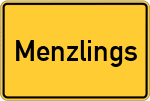 Place name sign Menzlings