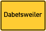 Place name sign Dabetsweiler