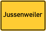 Place name sign Jussenweiler