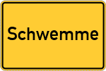 Place name sign Schwemme