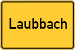 Place name sign Laubbach