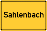 Place name sign Sahlenbach