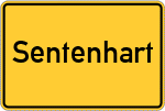 Place name sign Sentenhart